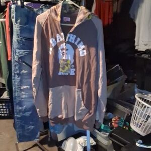 A Bathing Ape Brown Zip-Up Hoodie